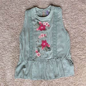 Francesca's Floral Embroidered Top